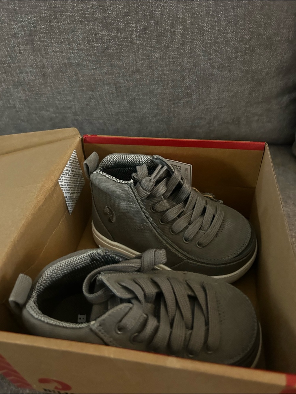 Billy Shoes- Toddler/Kids Gray High-Top Sneakers